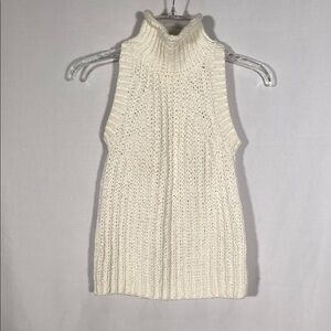 MOTH ANTHROPOLOGIE WOMENS KNIT HIGH NECK TANK SWEATER XS FITTED